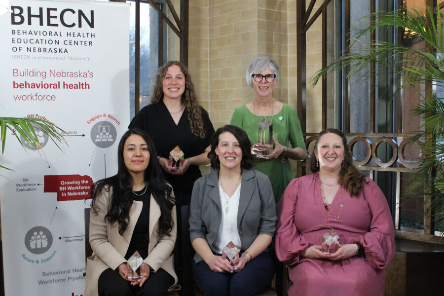 Top row from left: Hayden Wallace and Annette Dubas. Bottom row from left: Laura Sanchez, Janetta Lenstrom and Dr. Melissa Lafferty.